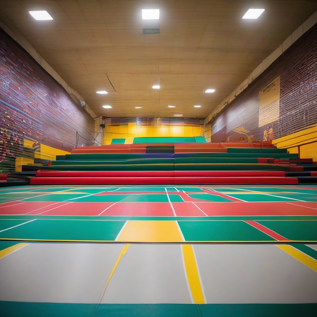 Trampoline dodgeball arena