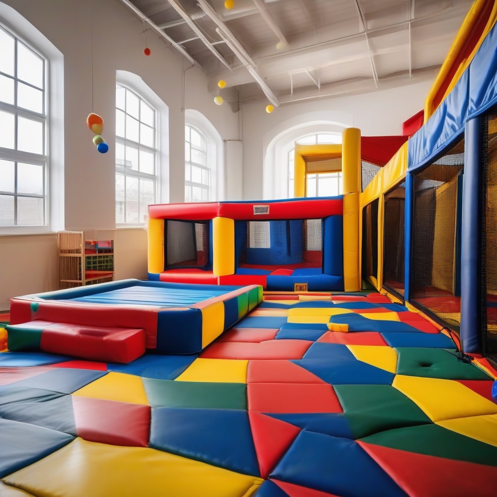 Toddler soft-play trampoline area